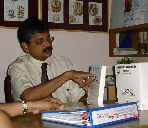 Dr Ravi with drug pack
